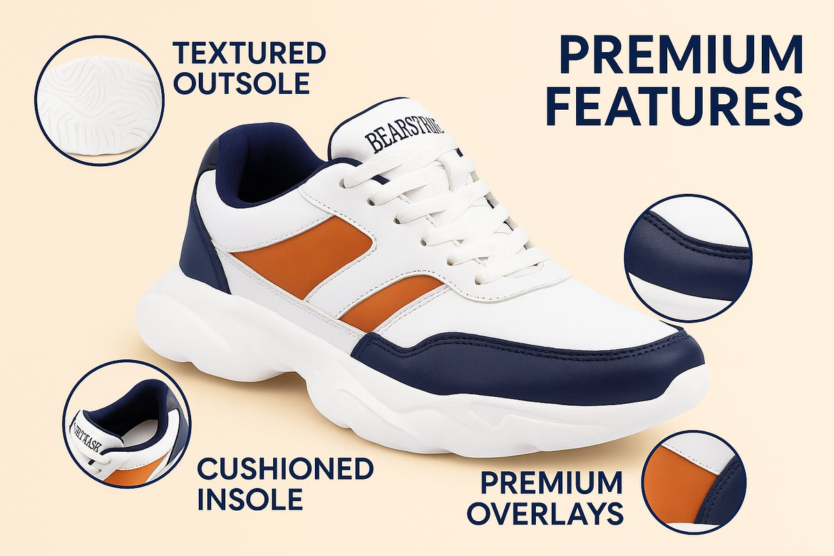 Bearstride Men’s Chunky Sneakers – Bold, Lightweight & Comfortable Shoes | Stylish Casual & Gym Wear | Durable Running & Walking Shoes
