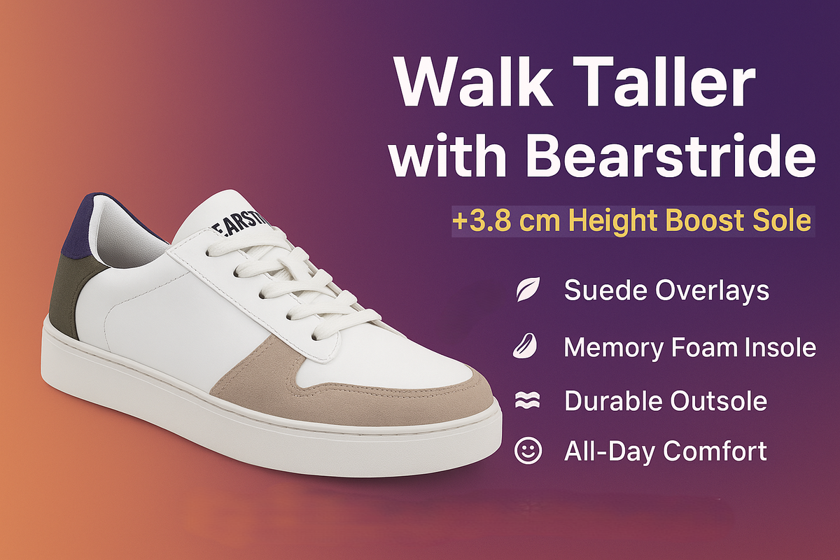 Bearstride Urban Casual Sneakers – Men’s White Streetwear Shoes (White | Sand Beige | Olive, UK Footwear Size System, Adult, Men, Numeric, Medium)