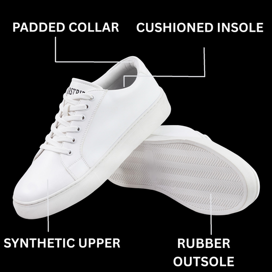 Bearstride Classic Low-Top Sneakers, Leather, White Sole (White, UK Footwear Size System, Adult, Men, Numeric, Medium)