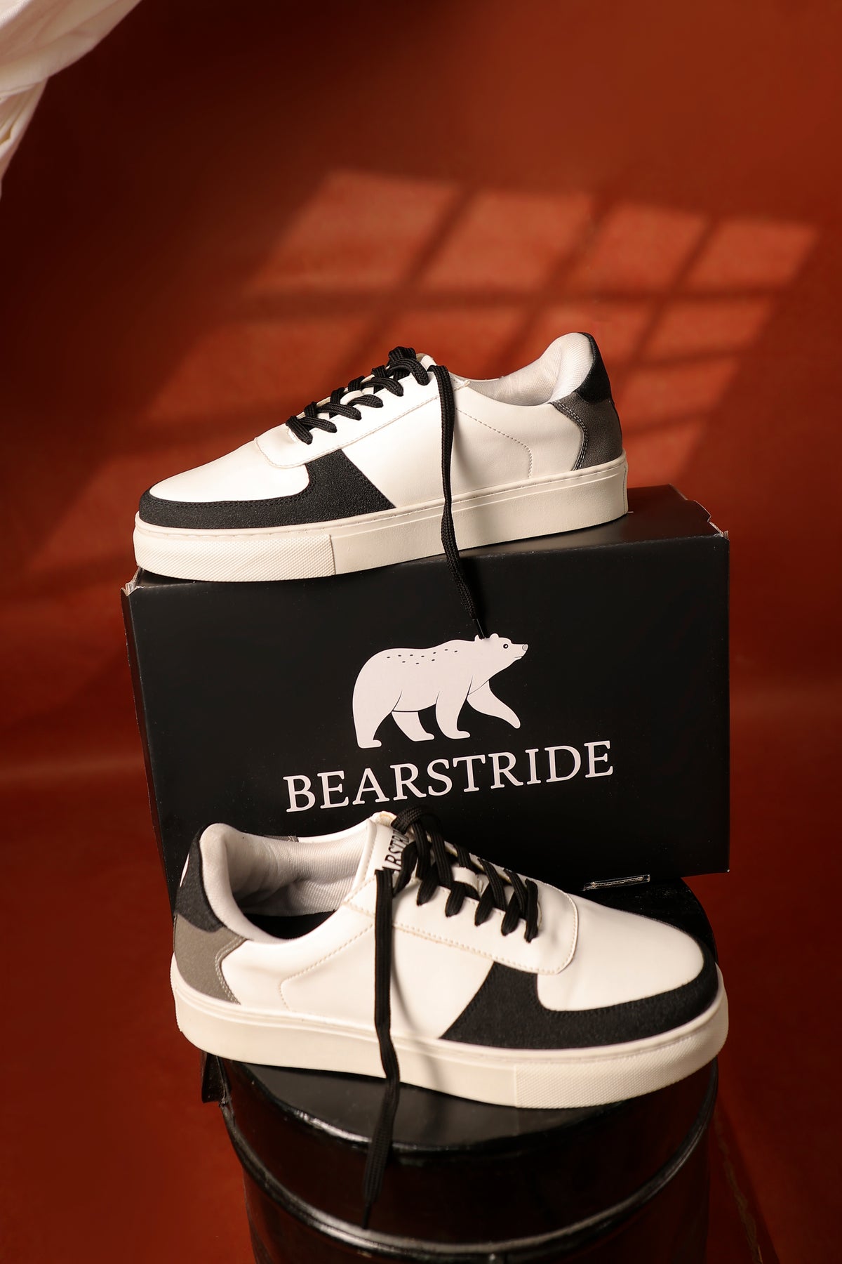 Bearstride Urban Casual Sneakers – Men’s White Streetwear Shoes (White | Jet Black | Charcoal, UK Footwear Size System, Adult, Men, Numeric, Medium)