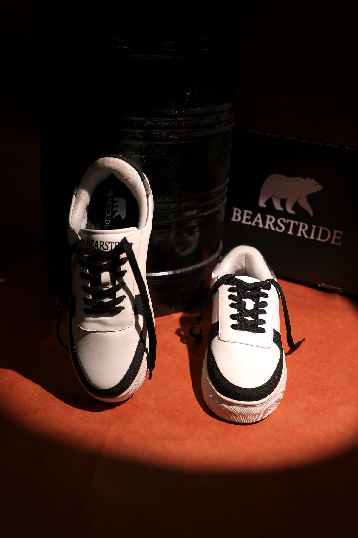 Bearstride Urban Casual Sneakers – Men’s White Streetwear Shoes (White | Jet Black | Charcoal, UK Footwear Size System, Adult, Men, Numeric, Medium)